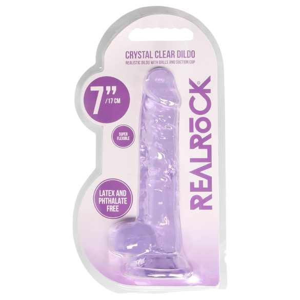 REALROCK - dildo realista transparente lila (17cm)