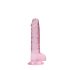 REALROCK - dildo realista transparente - rosa (17cm)