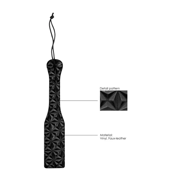 Ouch - paleta erótica con patrón de diamante - cuero negro