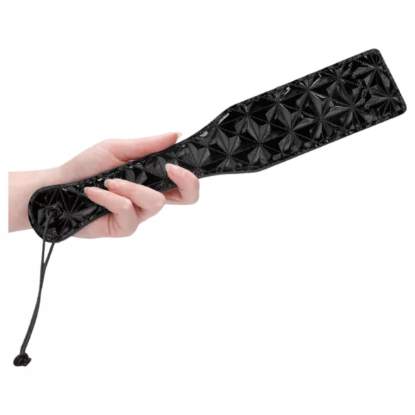 Ouch - paleta erótica con patrón de diamante - cuero negro