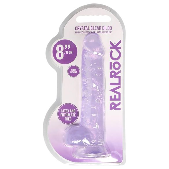 REALROCK - dildo realista transparente - lila (19cm)