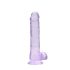 REALROCK - dildo realista transparente - lila (19cm)