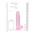 REALROCK - consolador transparente realista rosa (19 cm)