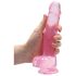 REALROCK - realista dildo transparente - rosa (19cm)