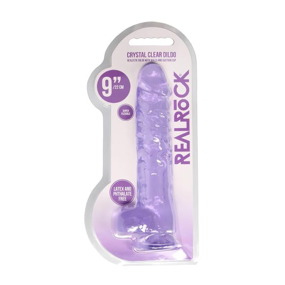 REALROCK - consolador transparente realista - morado (22 cm)
