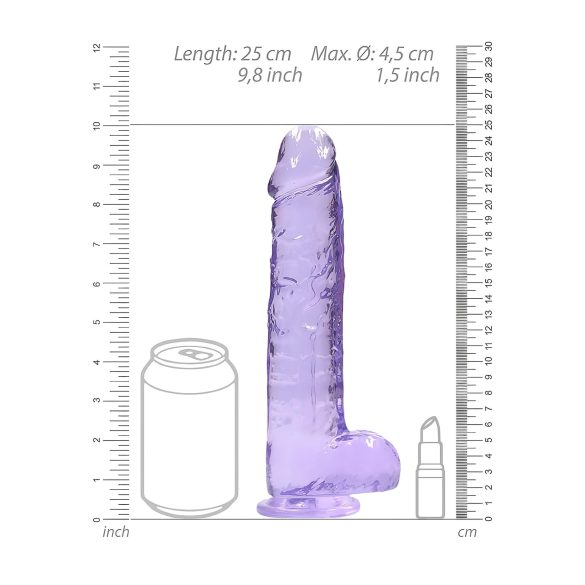 RealRock - dildo realista transparente - lila - 22 cm