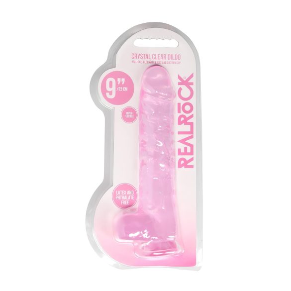REALROCK - dildo realista transparente - rosa (22 cm)