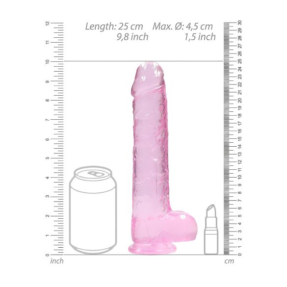 RealRock - dildo realista transparente - rosa 22cm