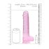 REALROCK - dildo realista transparente - rosa (22 cm)