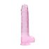 REALROCK - dildo realista transparente - rosa (22 cm)