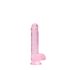 REALROCK - dildo transparente realista - rosa (15 cm)