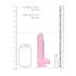 REALROCK - dildo transparente realista - rosa (15 cm)