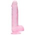REALROCK - dildo transparente realista - rosa (15 cm)