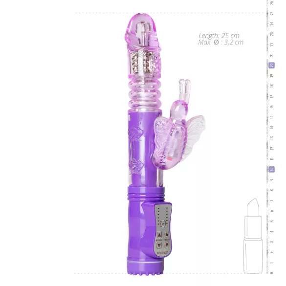 Easytoys Butterfly - vibrador rotador y penetrador - silicona lila