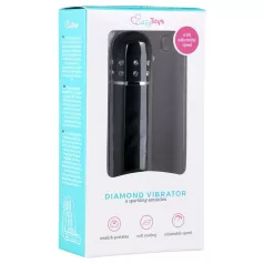   Easytoys Diamond Twirled - vibrador barra texturizada - silicona negra