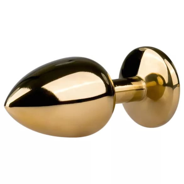 EasyToys Metal No.1 - plug anal de cono con piedra lila (dorado, 2,5 cm)