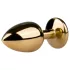 EasyToys Metal No.1 - plug anal de cono con piedra lila (dorado, 2,5 cm)