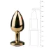 EasyToys Metal No.1 - plug anal de cono con piedra lila (dorado, 2,5 cm)