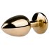 Easytoys Metal No.1 - plug anal cónico con piedra blanca - dorado (2,5 cm)