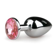   Easytoys Metal No.1 - plug anal cónico con piedra rosa - plata (2,7 cm)