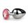 Tapón Anal Cónico Easytoys Metal No.1 con Piedra Rosa - Plata (2,7 cm)