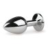 Tapón Anal Cónico Easytoys Metal No.1 con Piedra Rosa - Plata (2,7 cm)