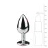 Tapón Anal Cónico Easytoys Metal No.1 con Piedra Rosa - Plata (2,7 cm)