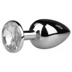 EasyToys - plug anal de metal (plata-blanco)