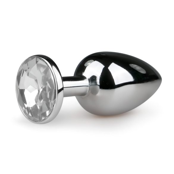 Easytoys - plug anal metalizado (plata-blanco)