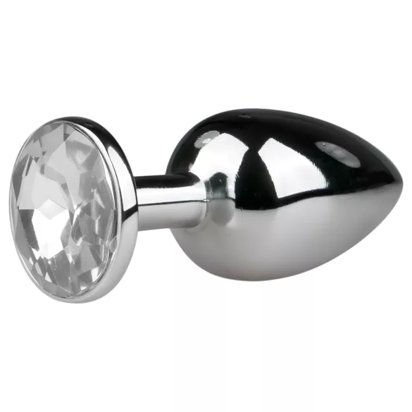 EasyToys - plug anal de metal (plata-blanco)