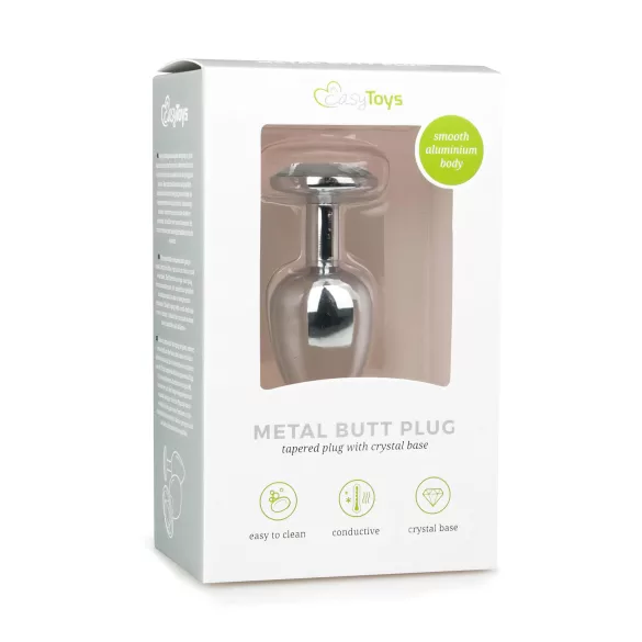 EasyToys - plug anal de metal (plata-blanco)