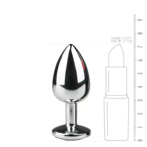 EasyToys - plug anal de metal (plata-blanco)