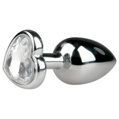   Easytoys - plug anal metálico - joya corazón - plata/blanco
