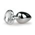 Plug anal metálico con piedra corazón (plata-blanco)