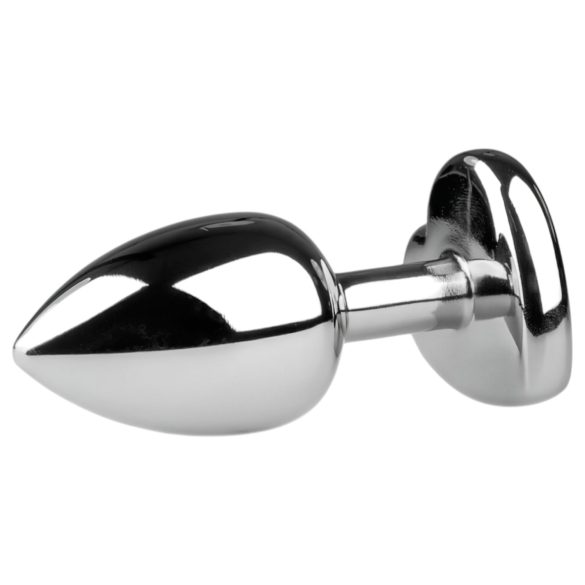 Easytoys - plug anal metálico - joya corazón - plata/blanco