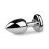 Plug anal metálico con piedra corazón (plata-blanco)