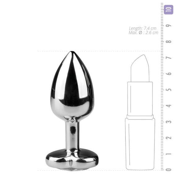 Easytoys - plug anal metálico - joya corazón - plata/blanco