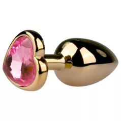 Easytoys - plug anal metálico - joya dorado/rosa - 2,5 cm