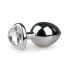 Easytoys Metal No.7 - plug anal corazón con piedra blanca - plateado