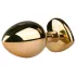 Easytoys Metal No.7 - plug anal cónico con piedra rosa - metal dorado 3 cm