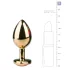 Easytoys Metal No.7 - plug anal cónico con piedra rosa - metal dorado 3 cm