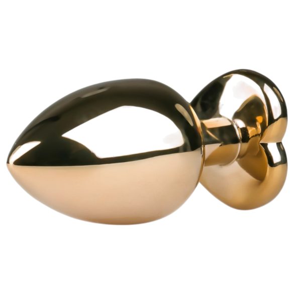 Easytoys Metal No.8 - plug anal con base corazón - metal oro rosa 3,5 cm