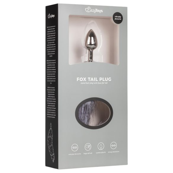 Easytoys Fox NO5 - plug anal de metal con cola de zorro - plateado