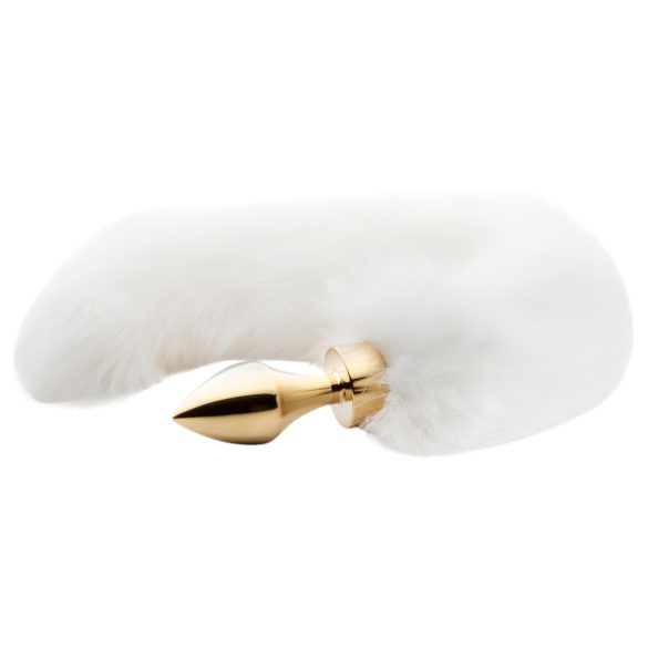 Easytoys Zorro NO13 - tapón anal metálico con cola de zorro (dorado-blanco)