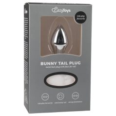   Easytoys Bunny NO1 - Plug anal metálico con cola de conejo (plata-blanco)