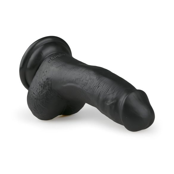 Easytoys - consolador con ventosa y testículos - silicona negra 15 cm