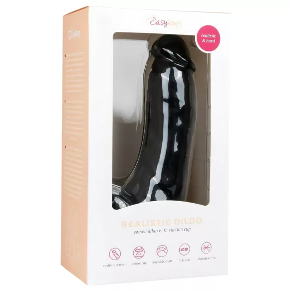 Easytoys - consolador con ventosa y testículos - 20 cm - negro