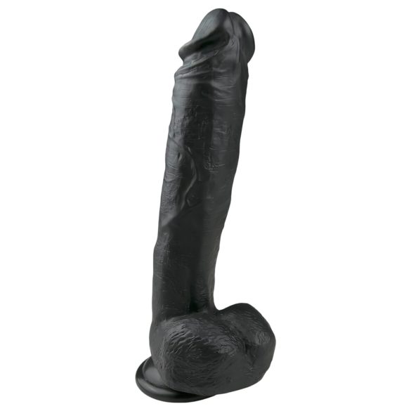 Easytoys - gran consolador negro con ventosa y testículos (26,5cm)