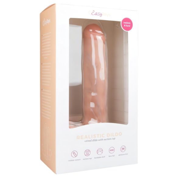 Easytoys - Dildo Grande con Ventosa y Testículos (29,5 cm) - Natural
