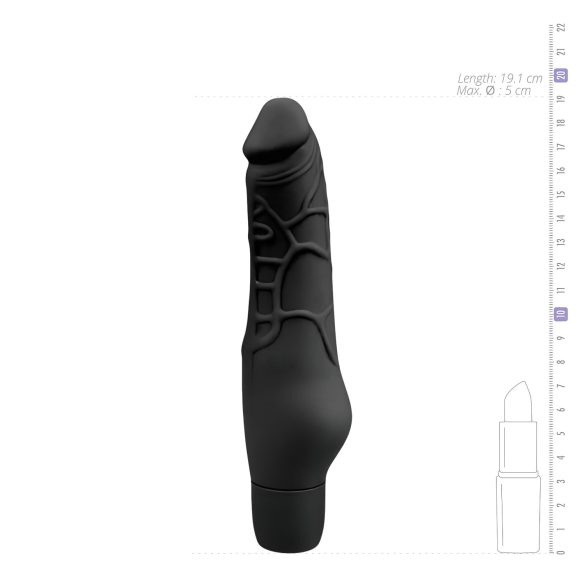 Easytoys Power Vibe - consolador vibrador silicona negro tamaño estándar